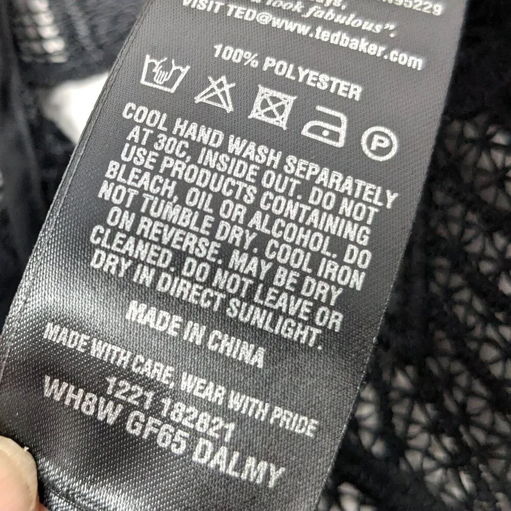 SOLDTed Baker London Black Lace Jacket Blazer Size 0 Open Sheer Dalmy Cropped - Picture 10 of 16